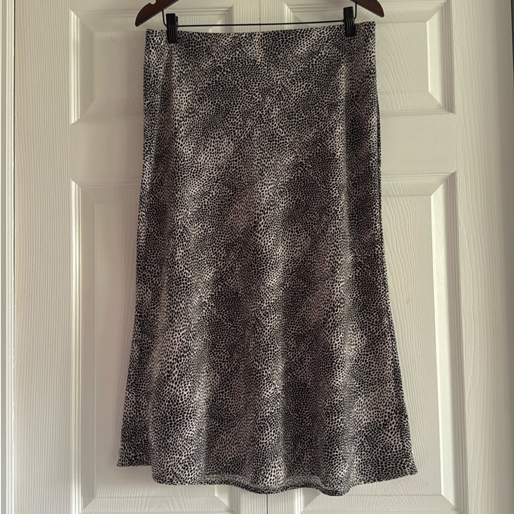 Rachel Zoe Black and White Animal Print Midi Skirt - Size 12